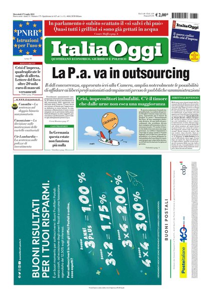 Italia oggi : quotidiano di economia finanza e politica